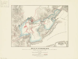 Map of the Rotomahana Basin : shewing the lake as it was before the eruption, as it was in the month following the eruption of 10th June 1886, and the approximate limits of the lake in 1893.