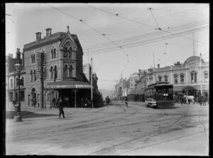 The intersection of Colombo Street, Hereford Street and High Street, Christchurch