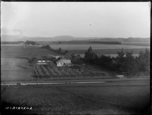 Rural scene with house and young orchard, Ngatarawa, Hawkes Bay