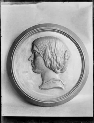 Thomas Woolner, sculptor, portrait plaque of Mary Howitt