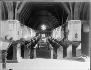 Christ's College Chapel, church interior, choir stalls, Christchurch