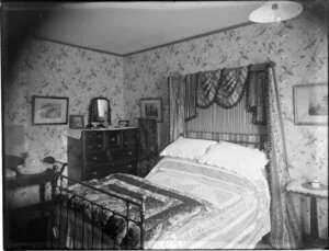 Bedroom in unidentified house, probably in Christchurch