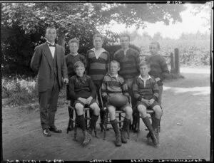 Group of rugby union football players from Canterbury Agricultural College, Lincoln