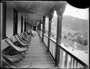 On the balcony at Pipiriki House hotel