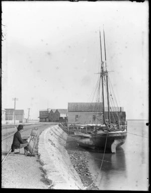 The schooner Elizabeth at a Nelson wharf