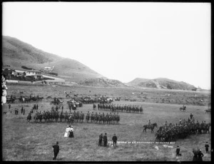 Cavalry of the 2nd Contingent for the South African War, at Island Bay, Wellington
