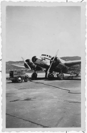 The Lockheed Electra monoplane Kaka at Rongotai airport, Wellington