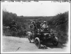 Unidentified members of the McIndoe family aboard the family Cadillac - location and photographer unknown