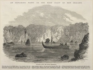 Illustrated London news :Floating down the River Teramakau. [London, 1865]