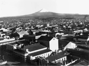 Overlooking the township of Hawera, with Mount Egmont in the distance