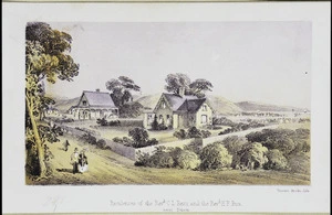 Artist unknown :Residence of the Revd C L Reay and the Revd H F Butt, near Nelson. Vincent Brooks [lith] - [London, E Stanford, 1857]