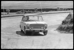 Morris 1100 car racing at the Houghton Bay Hill Climb, Wellington