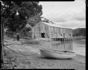 Boat shed at Tapu Point, Opua, Bay of Islands - Photograph taken by K V Bigwood