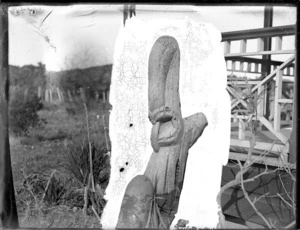 Pou rahui used to mark eel fishing territories