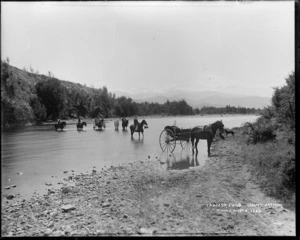 Horses crossing at Tadmor Ford, Mount Arthur