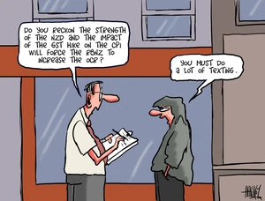 "Do you reckon the strength of the NZD and the impact of the GST hike on the CPI will force the RBNZ to increase the OCR?" "You must do a lot of texting" 18 January 2011