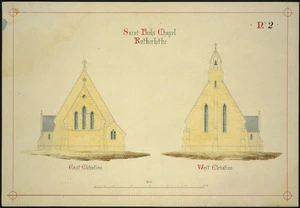Beatson, William, 1808?-1870 :Saint Pauls Chapel Rotherhithe. No 2. East elevation [and] west elevation. [1849?].