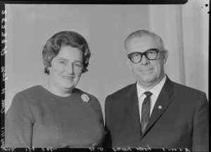 Mr H L J May, Member of Parliament for the Hutt, and his wife