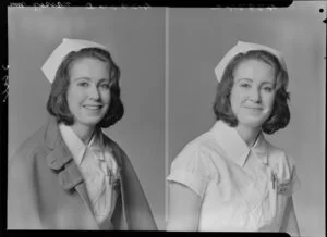 Miss S Massey in nurse's uniform