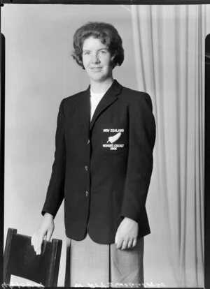 Miss W Fitzwilliam, representative of the New Zealand women's cricket team, 1966