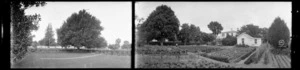 Split image. Arawa House, Rotorua, N.Z. 1923. No. 89A; and lawn tennis court