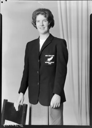Miss W Fitzwilliam, representative of the New Zealand women's cricket team, 1966