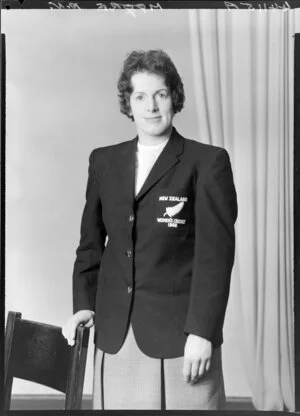 Miss P N Moore, representative of the New Zealand women's cricket team 1966