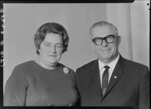 Mr H L J May, Member of Parliament for the Hutt, and his wife