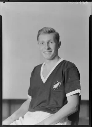 Mr D Torkington, member of New Zealand representative soccer team, New Zealand Football Association world tour of 1964