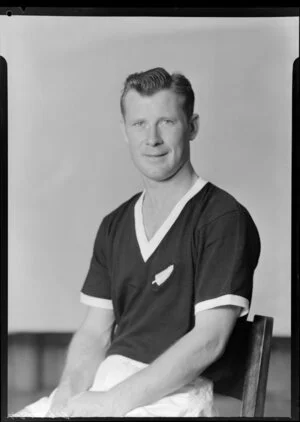 Mr R D Ormond, captain of New Zealand representative soccer team, New Zealand Football Association world tour of 1964