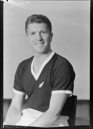 Mr R Moore, member of New Zealand representative soccer team, New Zealand Football Association world tour of 1964