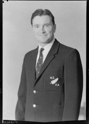 Mr K Armstrong, coach, New Zealand representative soccer team, New Zealand Football Association world tour of 1964