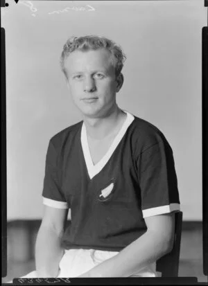 Mr J F Lawson, member of New Zealand representative soccer team, New Zealand Football Association world tour of 1964