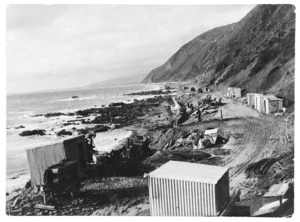Centennial Highway (Paekakariki Coast Road) under construction, Wellington