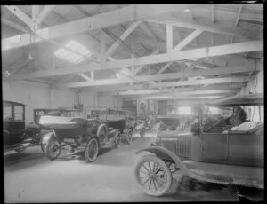 Motor vehicles in garage