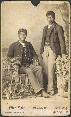 Cobb, Mrs fl 1890-1900 :Portrait of 2 unidentified men