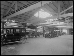 Motor vehicles in garage