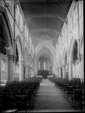 Interior of Christchurch Cathedral before the erection of the chancel