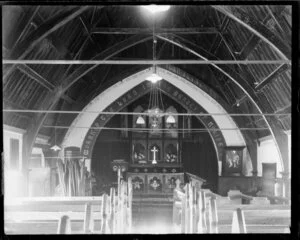 Interior of the old Anglican church, Woodend, Canterbury