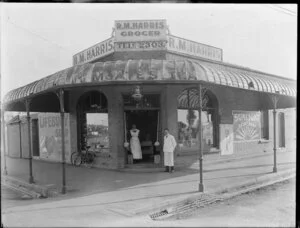 Exterior of R M Harris, Grocer shop, Sydenham, Christchurch