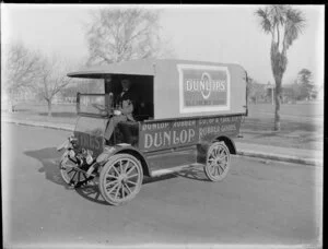 Electric van advertising Dunlop rubber goods