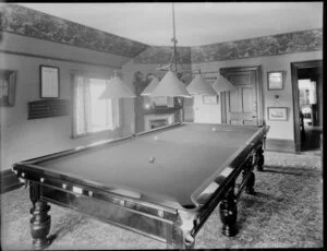 Billiard table in unidentified house