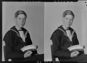 Mr J. Smith in sea cadet uniform [two images]