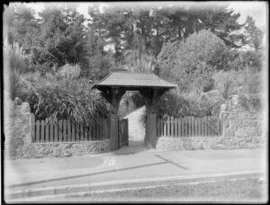 A lych gate at a public park or reserve