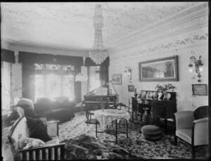 Drawing room in an unidentified house, Christchurch
