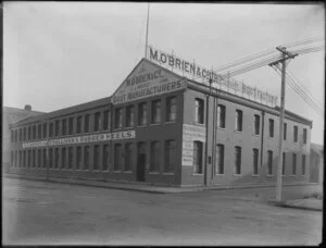 M O'Brien & Company Ltd boot factory, exterior view, Christchurch