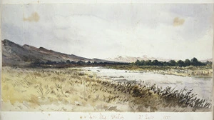 Scott, John Halliday, 1851-1914 :Art Club Sketch. [Mountains and river] 1887.