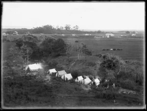 Workers camp alongside the Kaitaia River