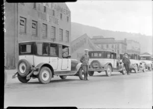 Black & White taxi with driver, c.1930s