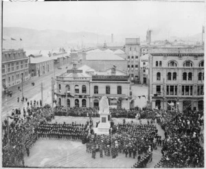 Unveiling of the statue of Queen Victoria, Post Office Square, Wellington